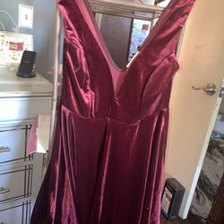 Burgundy Velvet Dress