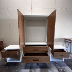 Wardrobe And Two Night Stands (white Oak) Bedroom Furniture 