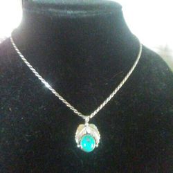 Sterling silver. Turquoises Real.chain.italy