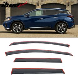 Fits 2015-2024 Nissan Murano 4PCS Side Window Visors Acrylic Deflectors - In-Channel