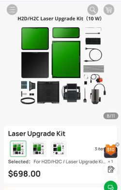 Bambu Lab H2D/H2C Laser Upgrade Kit Complete w/ 10w Laser