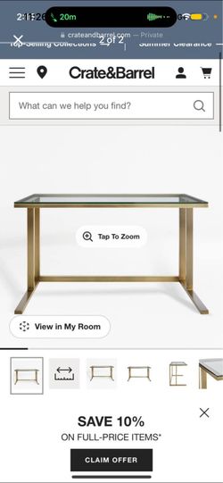 Brass Desk with Glass