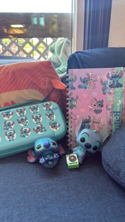 Disney Stitch Gift Bundle – Notebook, Nintendo Switch Case & Funko Figures