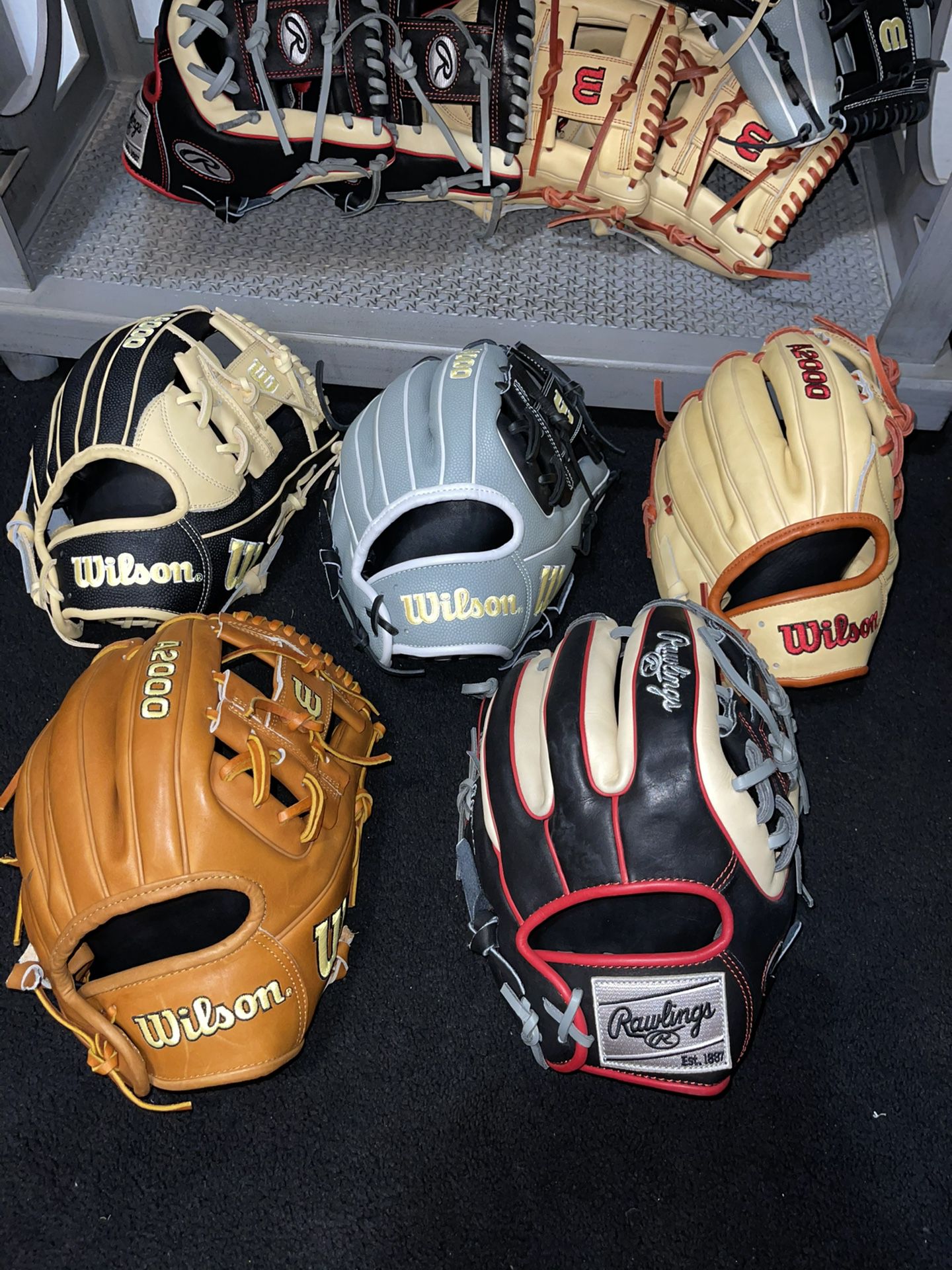 New Gloves Wilsons A 2000  And Rawlings Pro