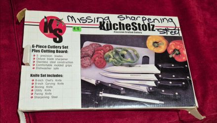 KucheStolz 5 precision blades, missing sharpening steel  (Skokie)
