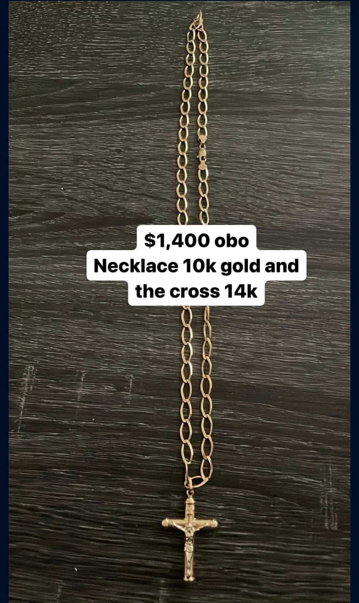 Gold Necklace And Cross