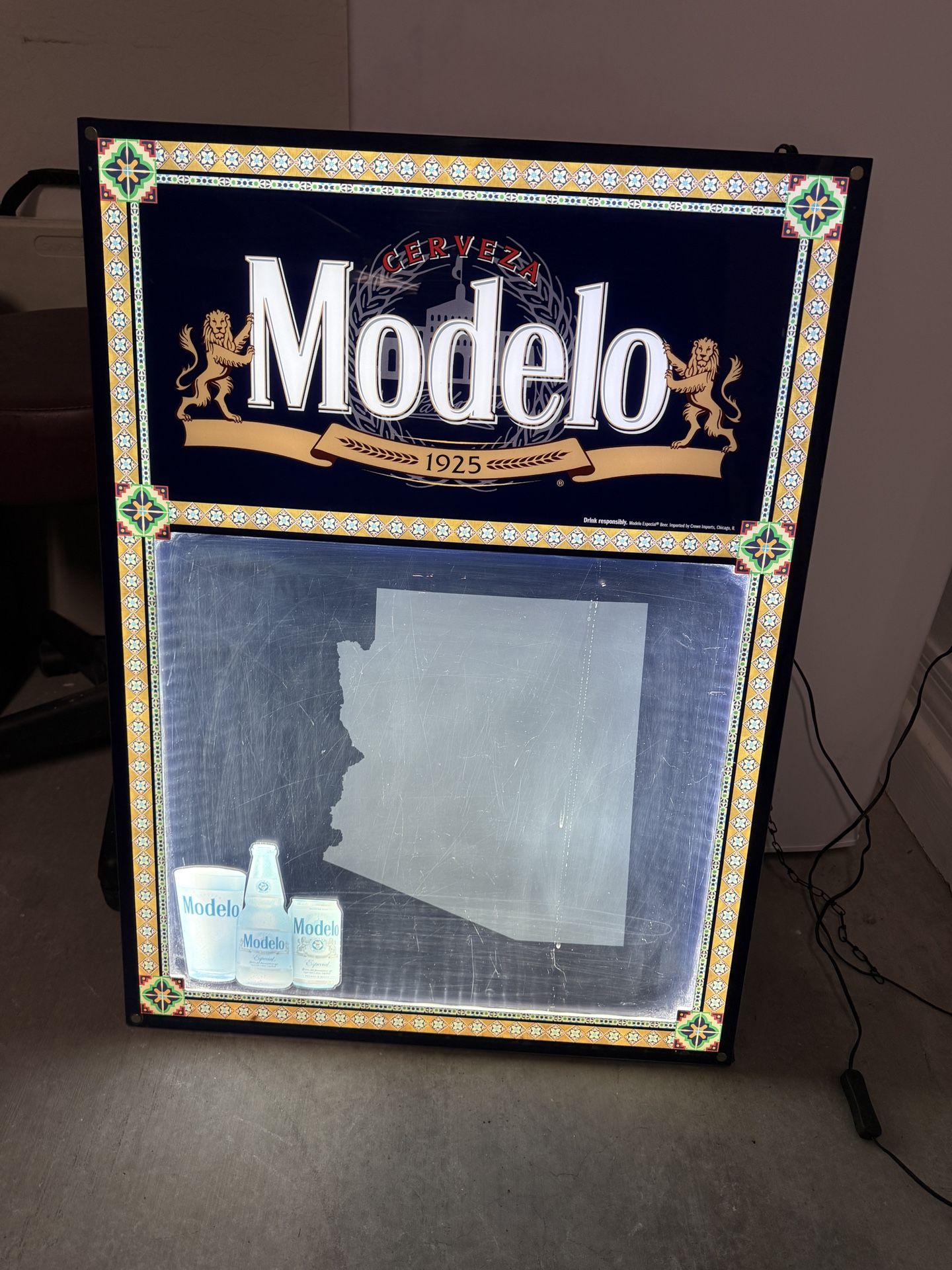 Limited Edition Modelo Cerveza Illuminated Menu Board bar sign lights