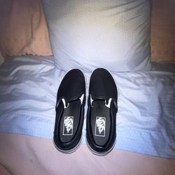 Black High Sole Leather Vans 