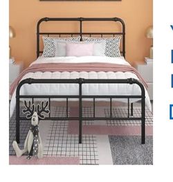 King Metal bed frame - black color