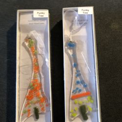 2 New Homemade Glass Tree Ornaments/ Read Description And Look At The Pictures, 10 Dollars Each 