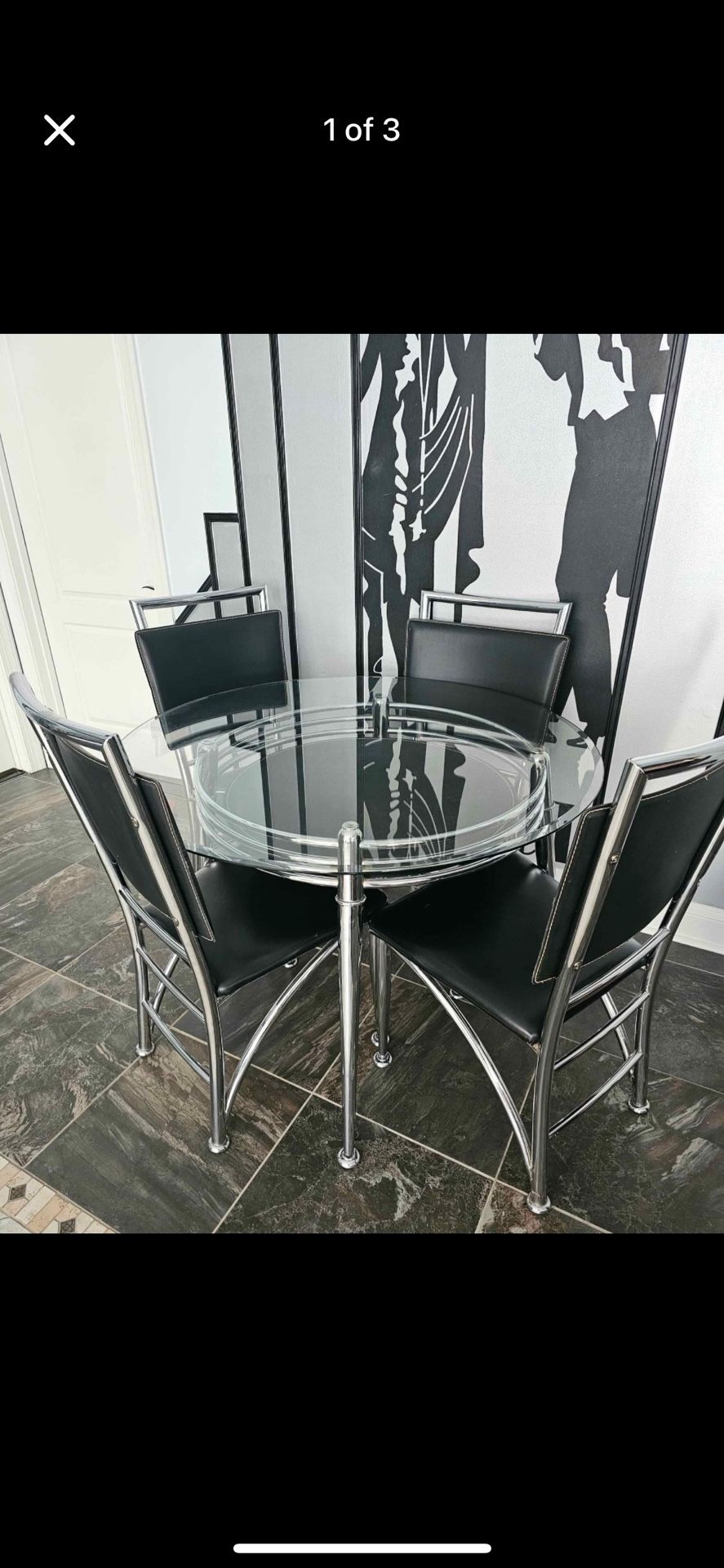 Mid Century Modern Glass Dining Set