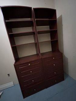 3 Closetmaid Tower Drawers and Shelves Cherry Wood