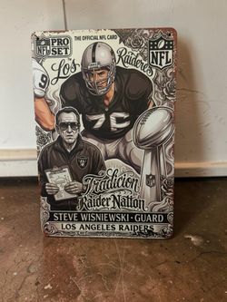 Raiders metal sign