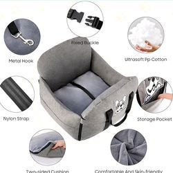 Small/Medium 3in1 Dog Car Seat Travel Bed Carrier Water Repellent, Grey Bulldog