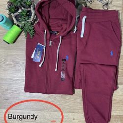 Burgundy polo clearance sweatsuit