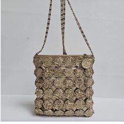 Rare Chanel Cruise 2018 Metier D’Art Gold Medallion Chain Bag