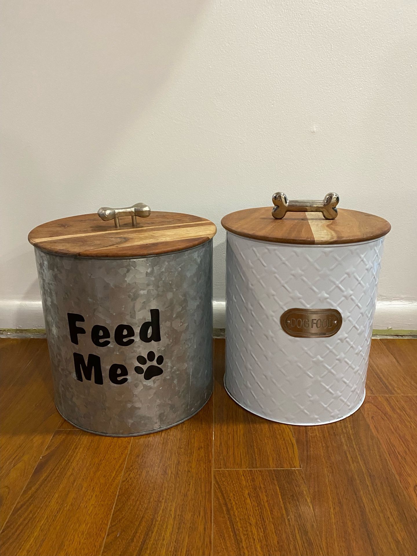 2 Large Dog Tins