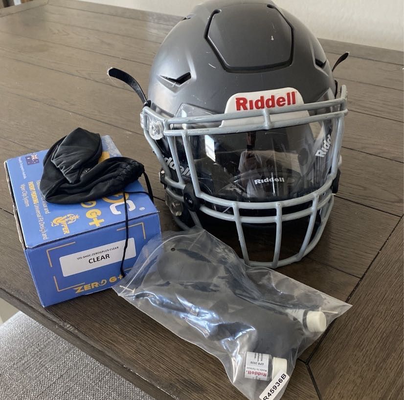 Medium Riddell Speed Flex, Two Helmet Pumps And Two Clear Shoc Visors