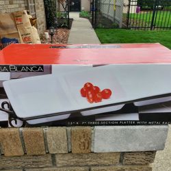 Serving Dish W Metal Rack, New