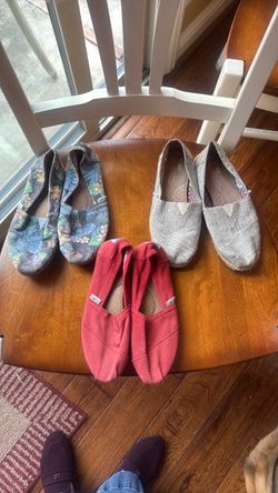 TOMS Classic Slip-On Shoes – 3 Pairs