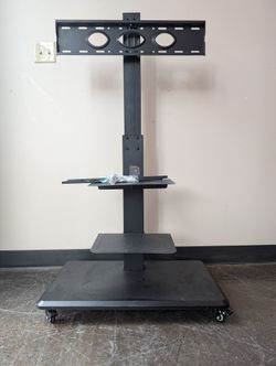 Universal Rolling TV Display Stand with Media Shelves