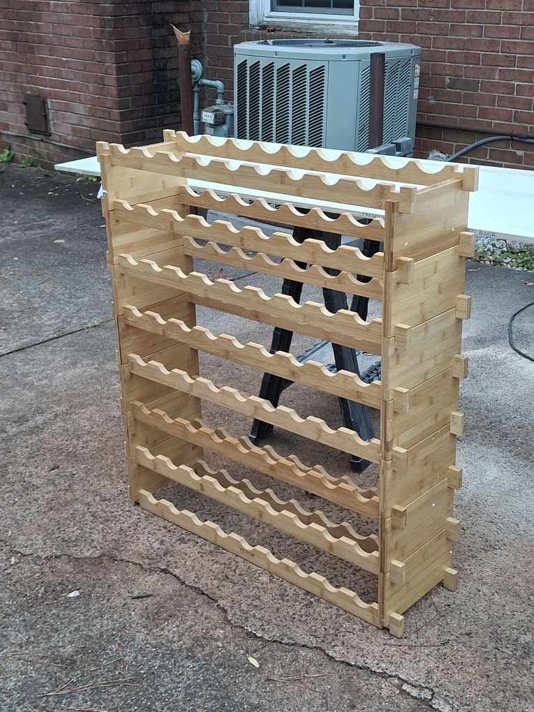 WINE RACK (Bamboo) 72 Bottle Or Smaller. Read For Details