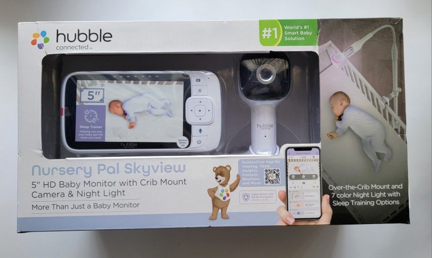 Hubble Nursery Pal Skyview Baby Monitor, 5" HD Baby Monitor with Crib Mount Camera NEW!!!