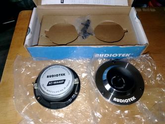 I Have One Pair Only Brand New Audio Tek AT-W440P 1 3/4" Titanium Super Tweeter 4 Ohms / 8 Ohms 250 Watts RMS Power 500 Watts Peak Power Each Tweeter