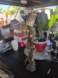 Decorative Metal Candle Holder with Floral Wrap