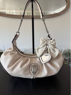 💕 Juicy Couture Romance Cream Hobo Bag Heart Mirror 💕