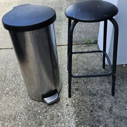 Stainless Steel Can, BLACK STOOL TOTAL $15