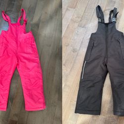 $15 for both — Kids snow boots set: Pink 7 years old & Black 3 years old 