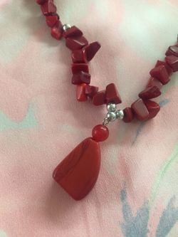 Red coral necklace vintage
