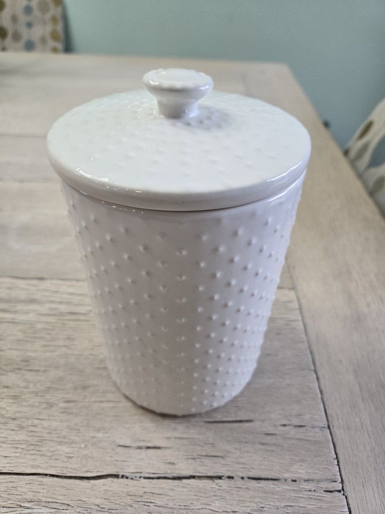 White Cannister/Jar With Lid