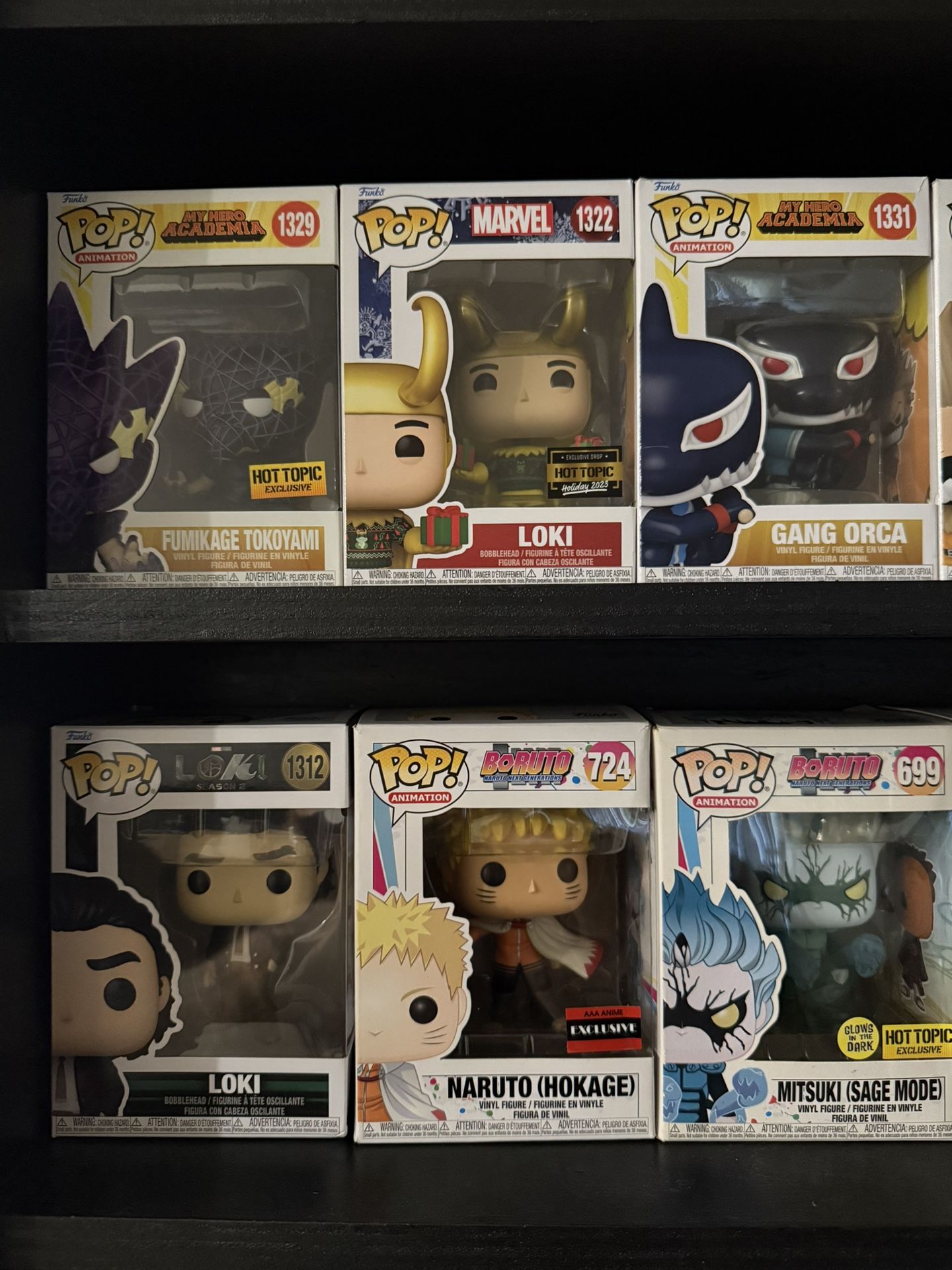 Funko Pops: Naruto, Boruto, My hero Academia, One Piece, Marvel