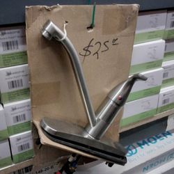 SEASONS ANCHOR POINT SINGLE HANDLE KITCHEN FAUCET, LESS SPRAY, WITH DECKPLATE, STAINLESS STEEL, 1.8GPM EACH 