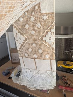 Intricate lace tablecloth