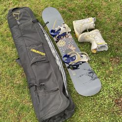 Burton Snowboard w/ Burton Bindings / Burton Bag / Burton snowboard boots