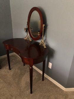 Vanity table with candle holder