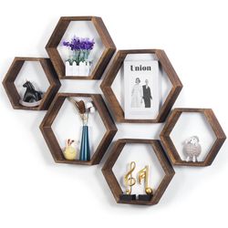 Hexagonal Honeycomb Floating Shelves