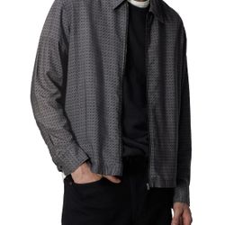 New Men’s Rag & Bone Blouson Zip Printed Long Sleeve Shirt