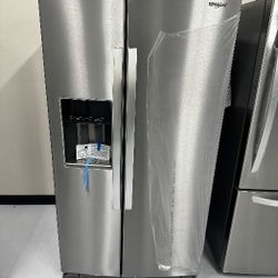 Refrigerator Staniless Steel NEW Whirlpool Side by Side 