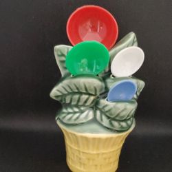 Mid-Century Vintage Wall Pocket/Flower Pot Measuring Spoons