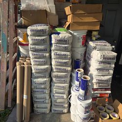 Thinset, roll paper , waterproofing, tape