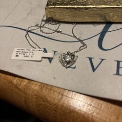 Moissanite Heart Shape moving Heart Necklace 
