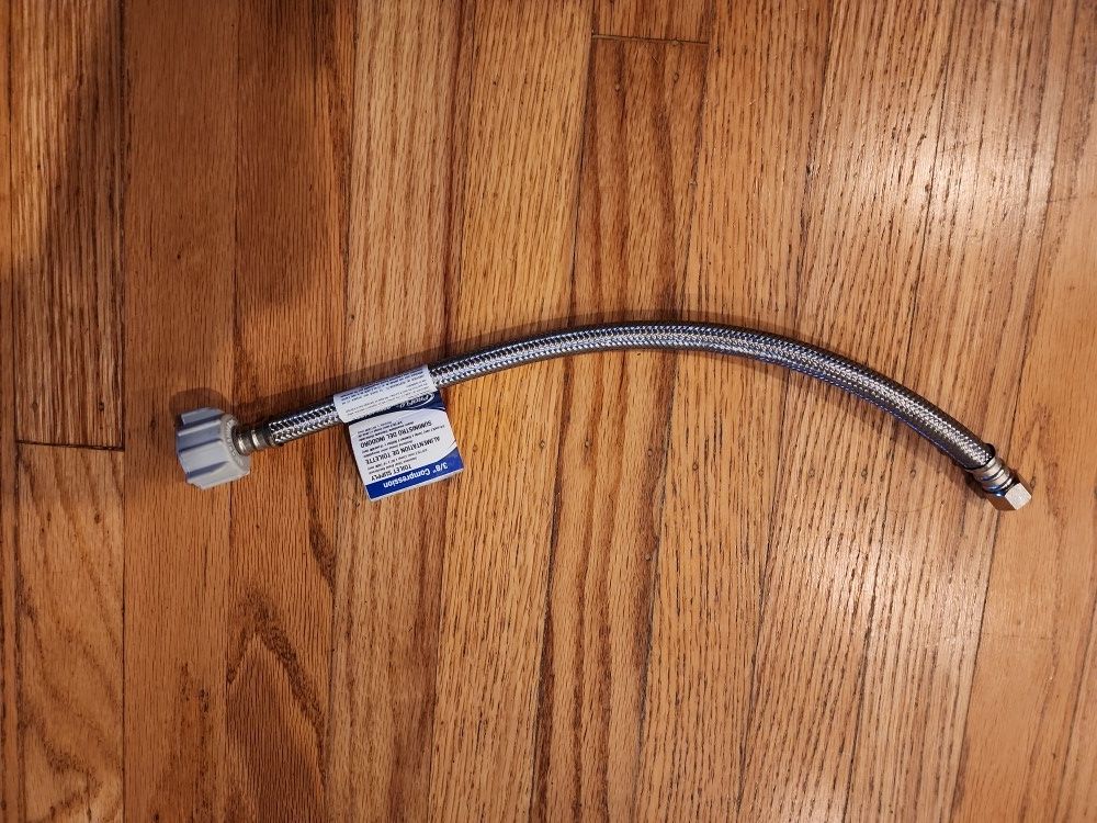 16" PROFLO 3/8" x 7/8" Compression Stainless Steel Toilet Connector