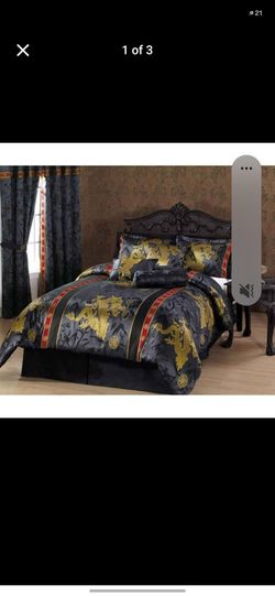 Pet& smoke free home
7-Piece Palace Dragon Black Gold Red 
By
Chezmoi Collection Comforter Set