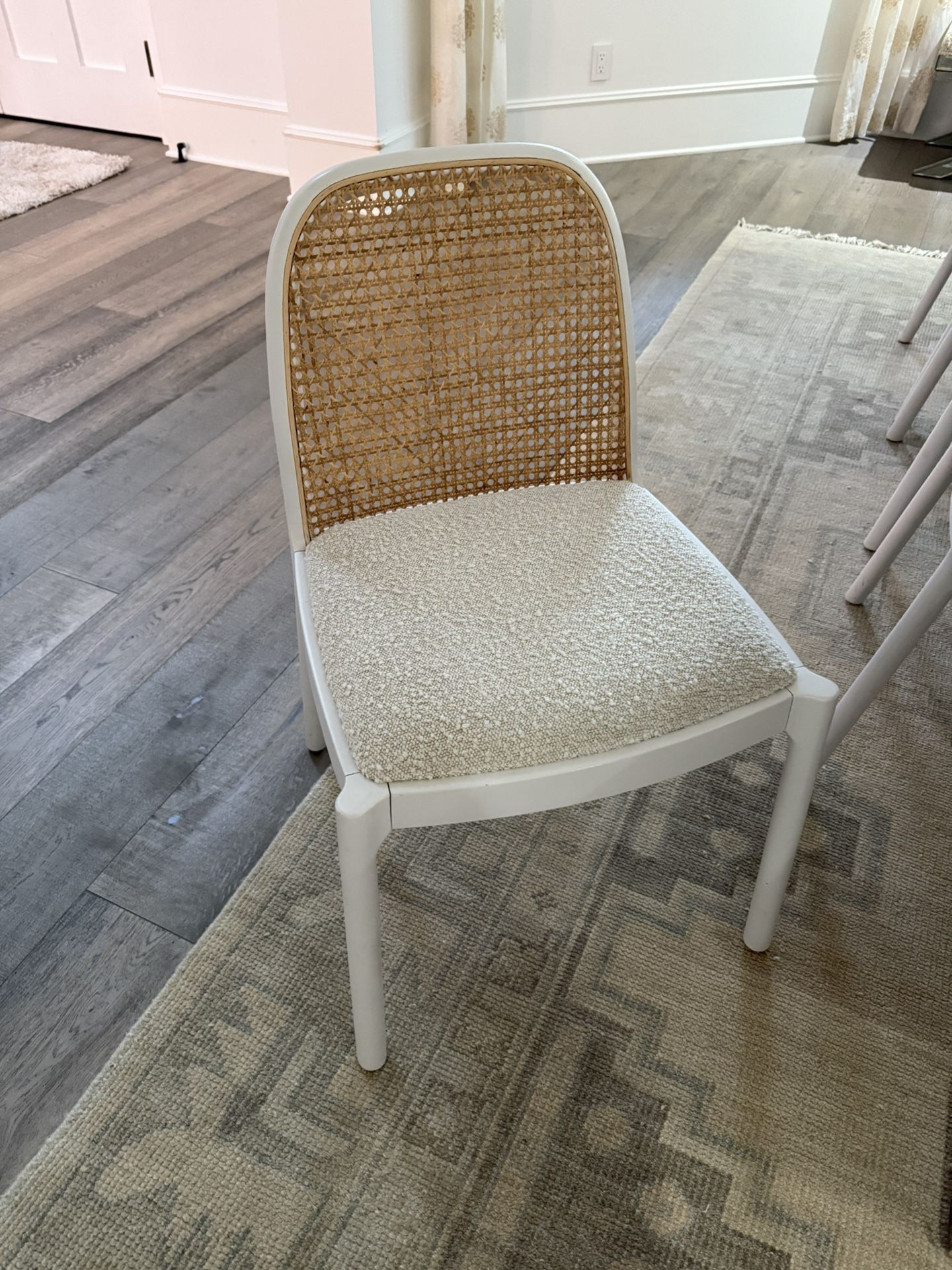 CB2 Nadia White Cane Dining Chair