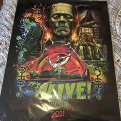 Halloween Horror Nights 2021 Frankenstein Poster