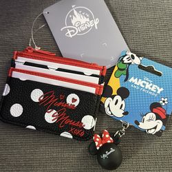 Minnie mouse wallet and keychain